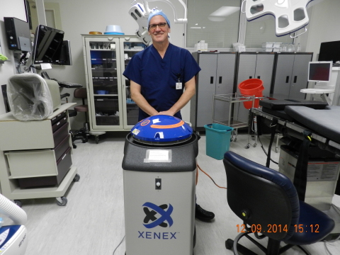 St. Cloud Surgical Center is the first ambulatory surgery center (ASC) in the U.S. and the first healthcare facility in St. Cloud to utilize a Xenex germ-zapping robot to enhance patient safety by destroying the deadly pathogens that can cause healthcare associated infections (HAI). St. Cloud Surgical Center is using Xenex's full-spectrum UV disinfection system to disinfect its surgical suites daily. (Photo: Business Wire)