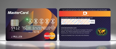 Security: Interactive Payment Cards from MasterCard and Dynamics, Inc. For enhanced security, Dynamics interactive payment cards can include a display and keypad. When a consumer enters the correct unlocking code into the buttons of the card, the payment card number is provided on a display (for online use) and is written to the stripe (for in-store use). (Photo: Business Wire)