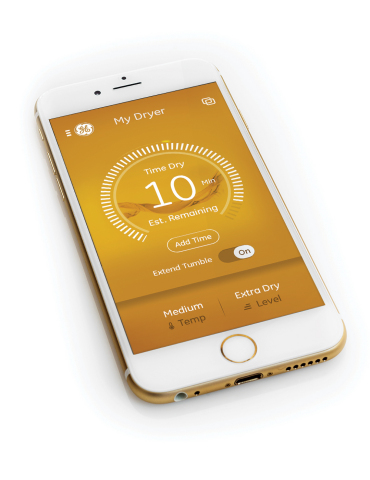 Stay on top of how much time is left for the wash or dry cycle. The GE Laundry app makes it easy to see when the load is done, conveniently from your smartphone. (Photo: GE)