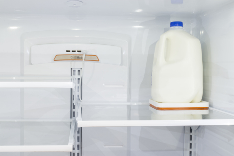 The first ChillHub accessory, Milky Weigh, is a mobile milk jug monitoring system which provides real-time updates on the status of how much milk you have left. (Photo: GE)