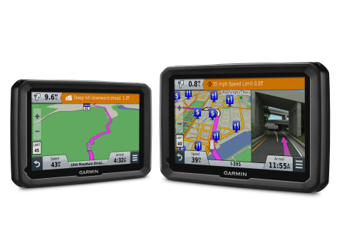 The dezl 570 and dezl 770 feature large 5- and 7-Inch glass displays in a rugged housing that make it easy to see information at a glance, even on a large dashboard. (Photo: Business Wire)