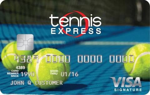 Tennis Express credit card issued by Commerce Bank. (Photo: Business Wire)