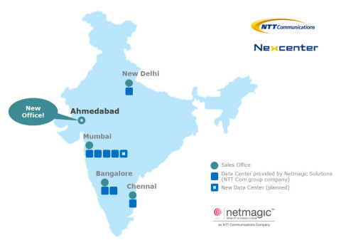 NTT Com Group bases in India (Graphic: Business Wire)
