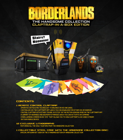 The Handsome Collection includes Borderlands 2 and Borderlands: The Pre-Sequel along with all of the downloadable content for both titles* - over $100 of value on prior-gen consoles, but now with the high performance and graphical fidelity of next-gen consoles for only $59.99. (Graphic: Business Wire)