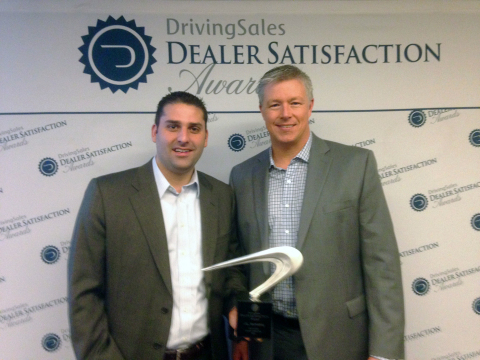 J&L Marketing President Jamil Zabaneh and Marketing Director Gary Couch accept DrivingSales Dealer Satisfaction award. (Photo: Business Wire)