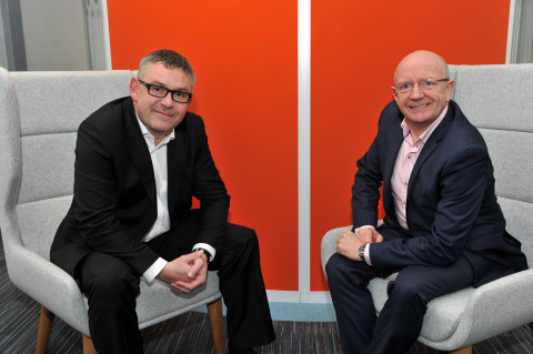 Pictured from left to right are: James Finglas, managing director and Brian Murphy, cloud services director of MJ Flood Technology