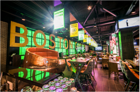 NanoLumens Transparent Visualization displays in Legends, TD Garden's newly renovated and largest restaurant. (Photo: Business Wire)