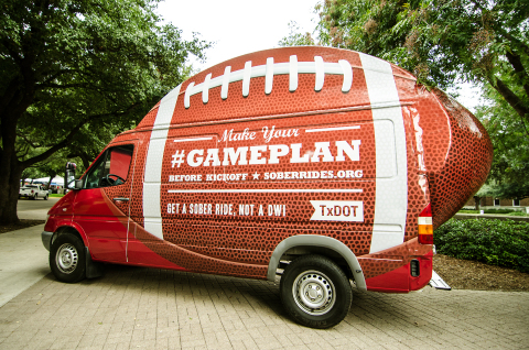 The TxDOT Fan Van has been traveling across Texas to encourage football fans to make a sober ride game plan. (Photo: Business Wire)