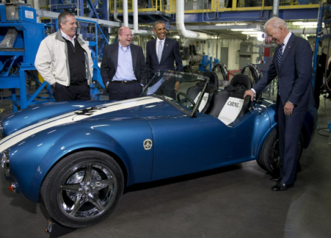 POTUS with the 3-D printed Shelby Cobra (Photo: Business Wire)