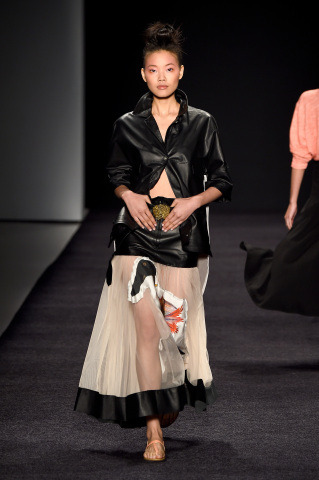 One of the designs from Francesca Liberatore's Spring 2015 Collection on the runway during her first showing at Mercedes-Benz Fashion Week last September 2014. (Photo: Business Wire)