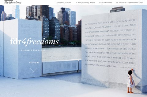 Screenshot of FDR4Freedoms.org home page.(Photo: Business Wire)