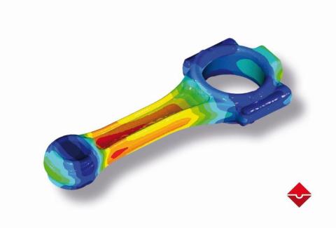 Simulation of a deburred con rod in a hot forging process (Photo: Business Wire) 