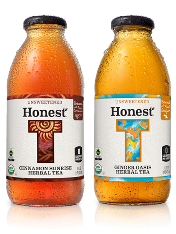 "Honest Tea's two new unsweetened, zero calorie, caffeine-free varieties: Cinnamon Sunrise Herbal Tea & Ginger Oasis Herbal Tea." (Photo: Business Wire)