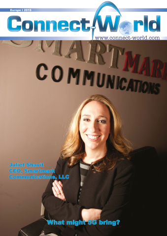 SmartMark CEO, Juliet Shavit, on the latest cover of Connect-World Magazine. (Graphic: Business Wire)
