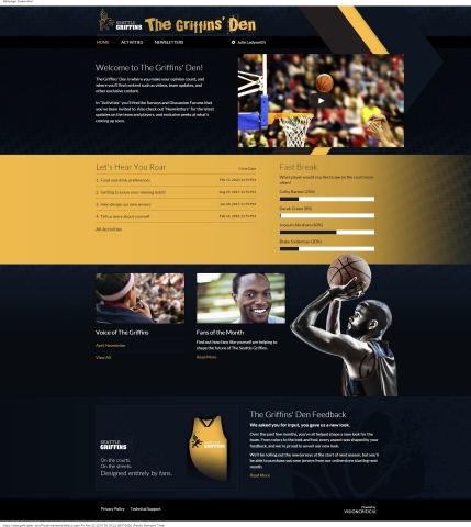 Demo Sports Fan Council welcome page for fans (Graphic: Business Wire)