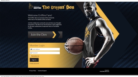 Demo Sports Fan Council log-in page for fans (Graphic: Business Wire)