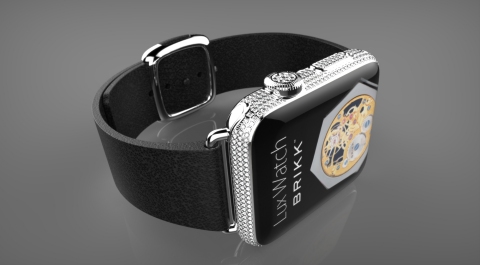Apple Watch: Brikk Lux Deluxe in platinum with 2.3 carats of diamonds. (Photo: Business Wire)