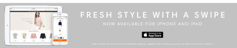 The new Joe Fresh shop-on-the-go app available on iTunes. (Graphic: Business Wire)