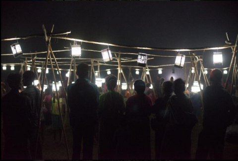 Villagers enjoyed seeing all 110 lanterns turned on at once in the ceremony. (Photo: Business Wire)