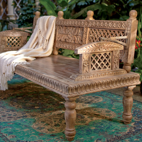 Mango Wood Bench (retail $799.99) from the CRAFT BY WORLD MARKET Collection Inspired by THE SECOND BEST EXOTIC MARIGOLD HOTEL (Photo: Business Wire)