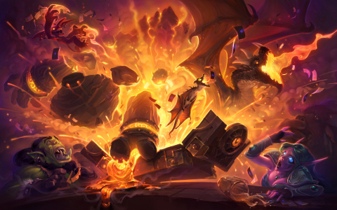 A new magma-filled Adventure, Blackrock Mountain, is coming to Hearthstone: Heroes of Warcraft in April. (Graphic: Business Wire)