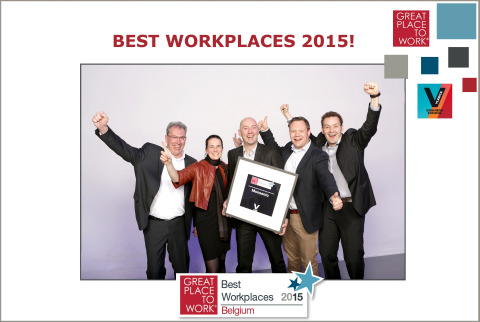 Monsanto Belgium team celebrates placing 6th in the 2015 Great Place to Work survey among the country's biggest employers. (Photo: Business Wire)