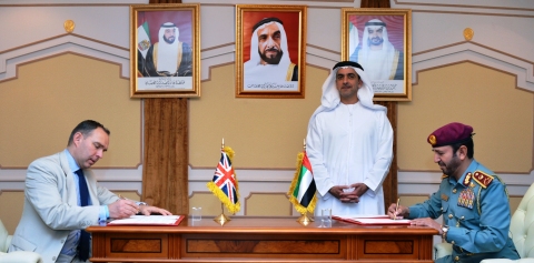 Saif bin Zayed Attends MoU Signing between MoI and British Counterpart on Child Protection from Online Abuse (Photo: Business Wire)