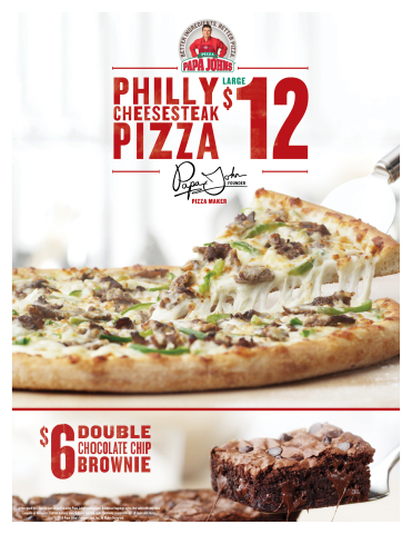 Papa John's Fan Favorite Returns: the Philly Cheesesteak Pizza (Graphic: Business Wire)