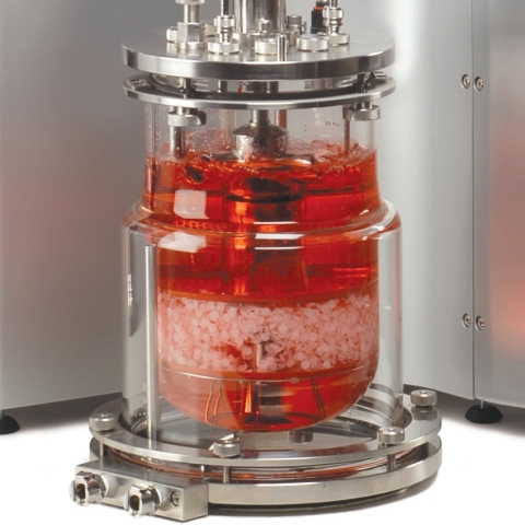 Cells being grown using Fibra-Cel disks with a New Brunswick CelliGen 310 Cell Culture Bioreactor. (Photo: Business Wire)