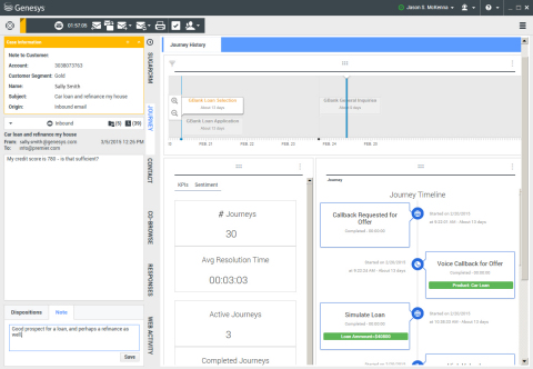 Genesys Journey Dashboard (Photo: Business Wire)