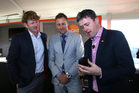 PGA Tour golfers, Brandt Snedeker (L) and Ian Poulter team up with MasterCard at Arnold Palmer Invitational to see the latest and greatest in payment technology at Bay Hill in Orlando, Florida. (Photo: Alex Menendez/Getty Images)