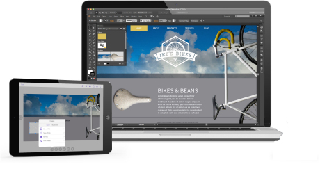 Finish on your desktop: Layouts started in Comp CC can then be taken into Adobe's desktop tools for further manipulation, including InDesign CC, Illustrator CC and Photoshop CC. (Graphic: Business Wire)