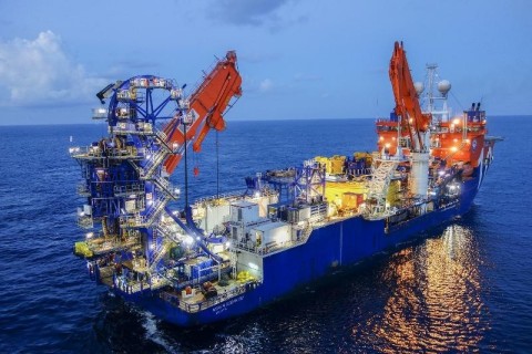 McDermott’s subsea construction vessel, North Ocean 102, is expected to transport and install 30 miles of umbilicals and associated flying leads in up to 7,200 feet of water. (Photo: Business Wire)