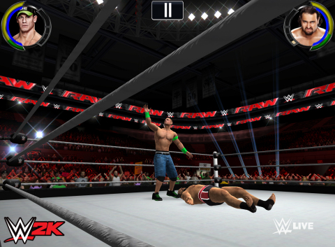 2K today announced the first simulation-based WWE video game for mobile platforms, WWE® 2K, is in development for iOS and Android devices. (Graphic: Business Wire)