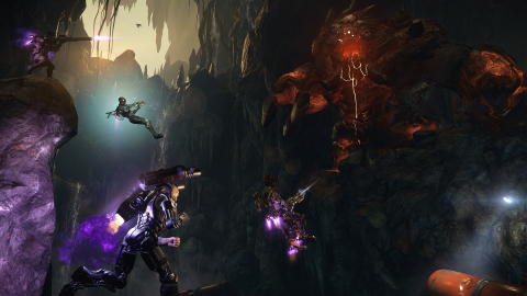 Behemoth is a tank of a Monster that becomes a giant, destructive boulder and rolls through the environment for quick traversal. Behemoth is free for those who pre-ordered Evolve from participating retailers as part of the Monster Expansion Pack, and is available separately for $14.99. (Photo: Business Wire)