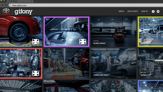 Toyota Gifony gives users an unprecedented backstage pass to an incredible world of high technology, people-powered machines and music to let you see how your car goes from a coil of steel to what's parked in your driveway.