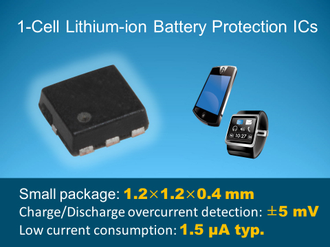 Seiko Instruments Inc. announced the release of the S-8240 Series, 1-cell lithium-ion battery protection ICs incorporated in the industry-leading small packages (1.2 x 1.2 x 0.4 mm). (Graphic: Business Wire)