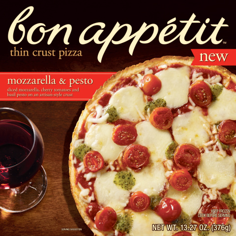 Bon Appetit(TM) Mozzarella & Pesto Pizza features a tangy basil pesto, sliced mozzarella and cherry tomatoes. (Photo: Business Wire)