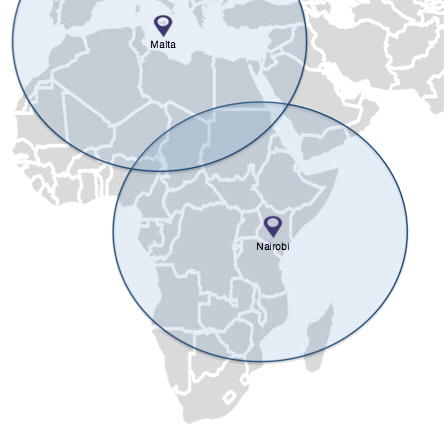 奈洛比及馬爾他之覆蓋範圍 (Photo: Business Wire) 