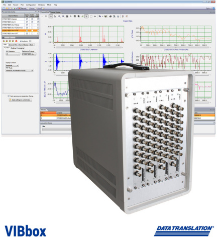 VIBbox is a portable 64-channel sound & vibration measurement system in a rugged enclosure that is perfect for 
acoustic, audio, and vibration testing for both field and in-house use. QuickDAQ with Advanced FFT Analysis software is included for ready-to-measure capability. (Graphic: Business Wire)