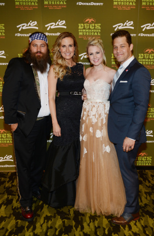 Willie and Korie Robertson, Ginna Claire Mason and Ben Thompson Celebrate DUCK COMMANDER MUSICAL World Premiere at Rio Las Vegas 4.15.15 - Credit Denise Truscello