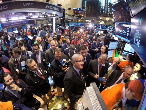 The NYSE trading floor during the Party City IPO. (Photo: Business Wire)