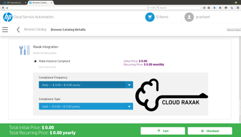 HP Cloud Software Automation and Cloud Raxak Protect Integration Screen Shot (Graphic: Business Wire)