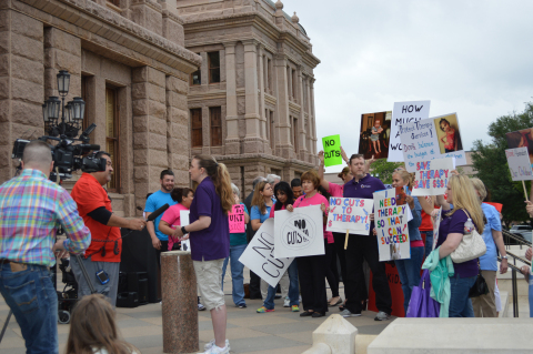 Opponents of $200 million in Texas Senate budget cuts for Medicaid therapy services rallied at the State Capitol Wednesday. (Photo: Business Wire)