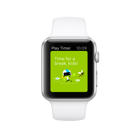 The revolutionary PBS KIDS Super Vision App is now available on Apple Watch. The free app gives parents the “super power” to remotely manage kids’ screen time on pbskids.org by setting a simple timer on Apple Watch. (Photo: Business Wire)