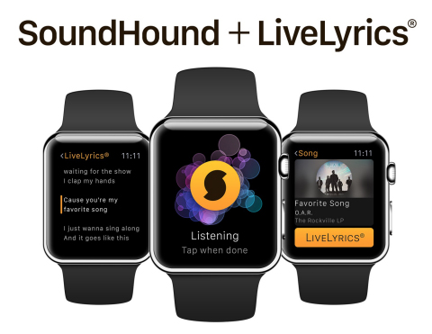 SoundHound + LiveLyrics(R) Debuts as an Apple Watch App (Graphic: Business Wire)