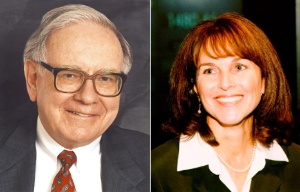 Berkshire Hathaway CEO Warren E. Buffett and Business Wire Chairwoman and CEO Cathy Baron Tamraz (Photo: Business Wire)