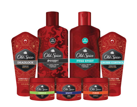 The Old Spice Hair product line includes shampoos, conditioners and styling products that come in Old Spice's most popular scents. (Photo: Business Wire)