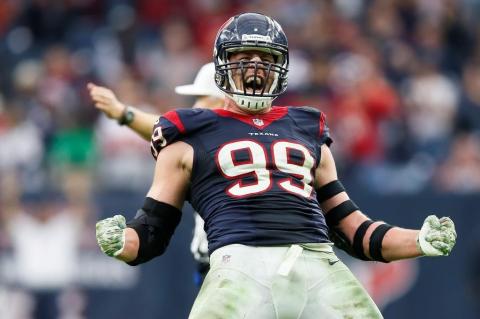 J.J. Watt, a new partner for Reliant and NRG, in action for the Houston Texans (Photo: Business Wire)