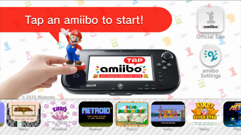 Download the free amiibo tap: Nintendo's Greatest Bits application in the Nintendo eShop on Wii U and tap any amiibo figure to the Wii U GamePad controller to unlock scenes from select NES and Super NES Wii U Virtual Console games. (Photo: Business Wire)